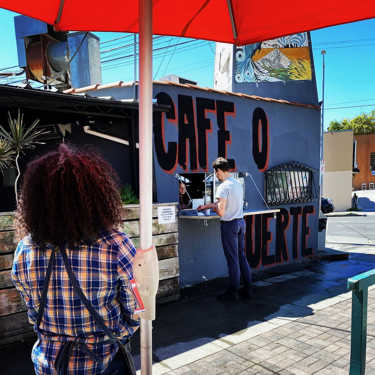 Photo of the shop's order and pick up window view from the sidewalk